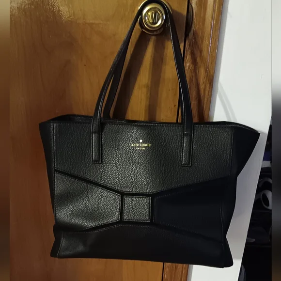 Kate Spade ♠️ Big Bow Black Leather Satchel NWOT - Picture 9 of 9